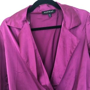 PARISIAN SILK SATIN PURPLE BODYSUIT